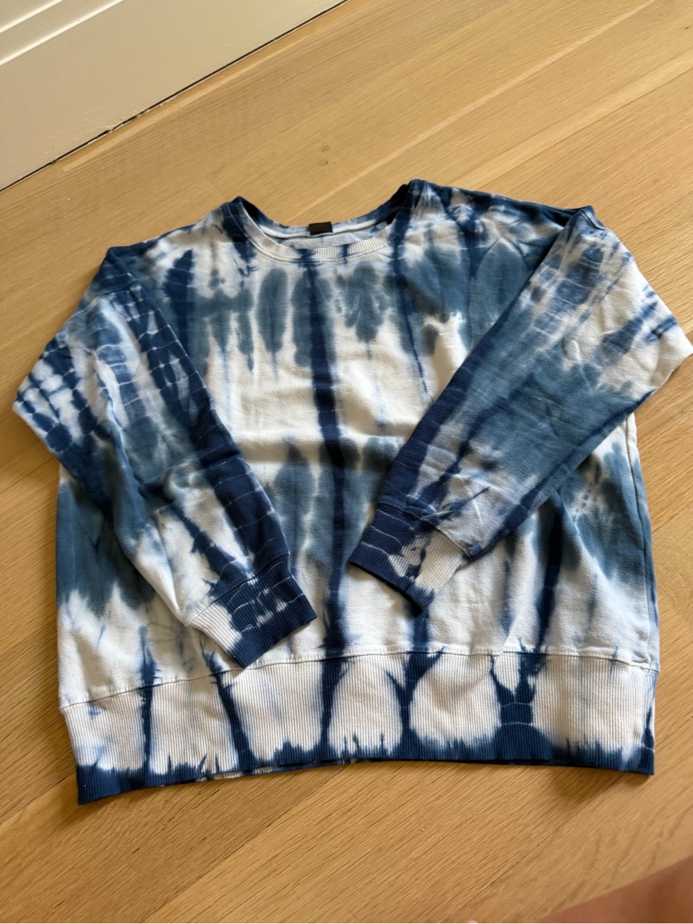 Blue and White Tie-Dye Sweatshirt